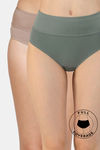 Zivame High Rise Full Coverage Tummy Tucker Hipster Panty (Pack of 2) - Multicolor — thumbnail 1